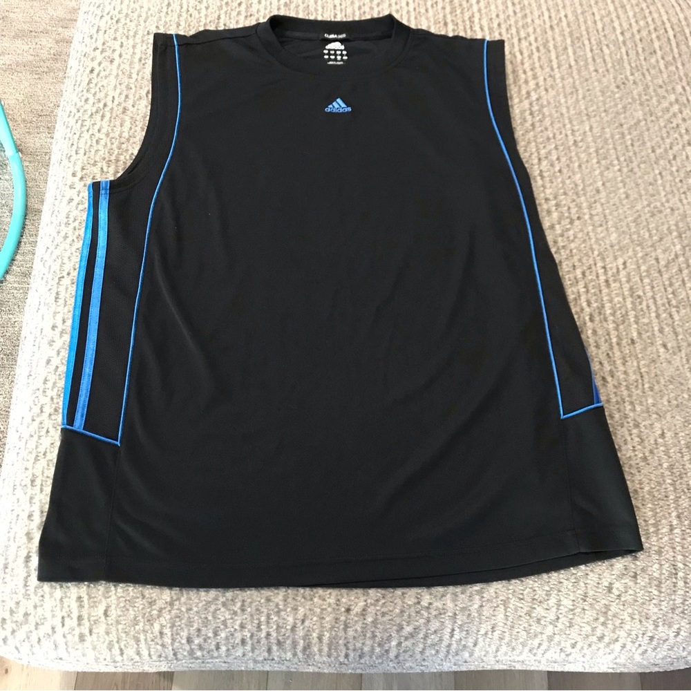 Black Adidas Sleeveless Climalite Athletic Workout Shirt